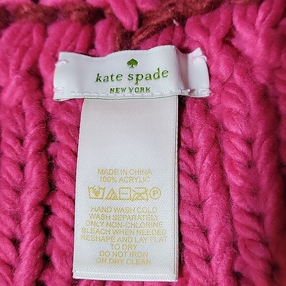 Kate Spade New York Knit Hat with Pom, Pink - Picture 4 of 6